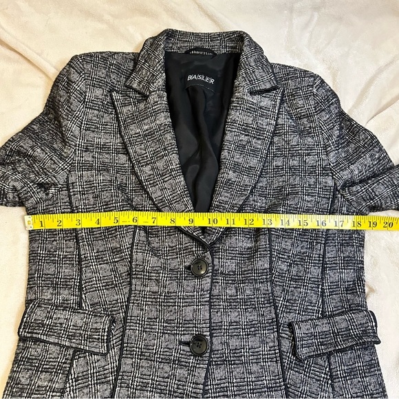 Basler | Tweed Blazer | Wool Cotton Blend | Knited Formal Black, Grey | Size M - Picture 5 of 9